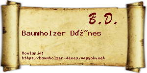 Baumholzer Dénes névjegykártya